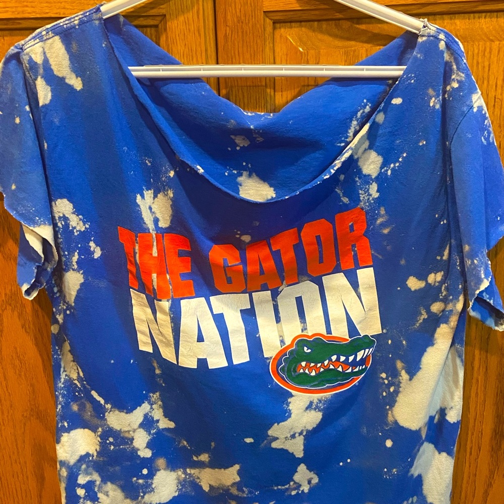 Florida Gators oversized one shoulder bleached top/shirt. Size L